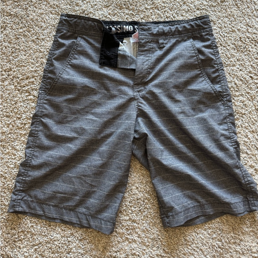 Mossimo Supply Co Grey Striped Swim Shorts